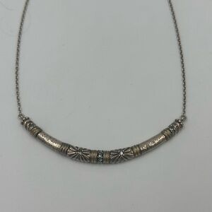 Silpada Canyon Dreams collar necklace sterling silver brass, and crystal details
